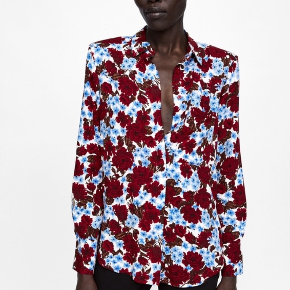Zara Floral Print Blouse • M
